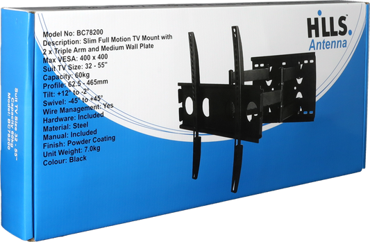Hills BC78200 Full Motion TV Wall Mount | 32–55" | 60kg – image 2