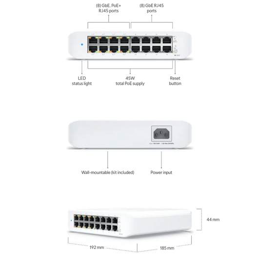 Ubiquiti UniFi Switch Lite 16 PoE (UBNT-NHU-USW-LITE-16-POE)