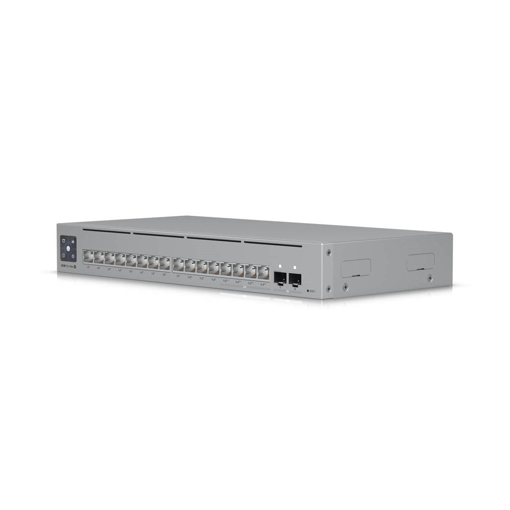 Ubiquiti UniFi Network, Pro Max 16 PoE Switch, 16-port, Layer 3 Etherlighting, 2.5 GbE, PoE++ Output, Versatile Mounting Option, 180W PoE