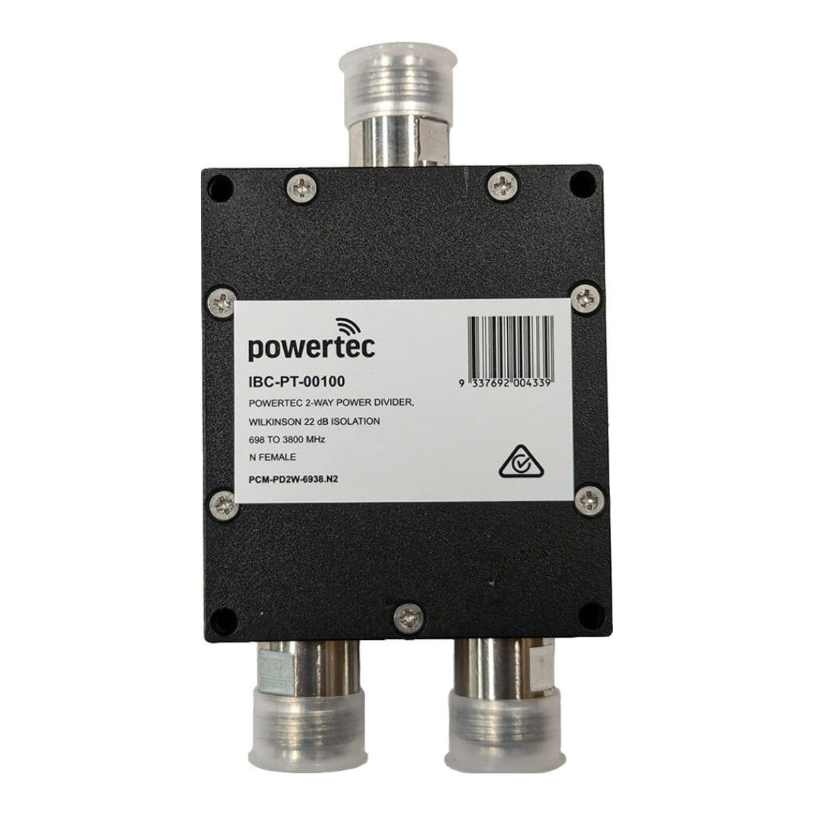 Powertec 2-Way N-Type Female RF Power Divider — IBC-PT-00100