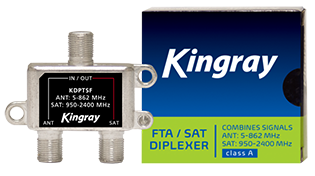 Kingray KDPTSF TV and Satellite Diplexer – F-Type