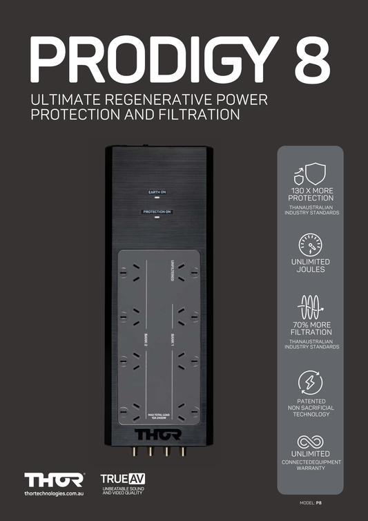 Thor P8 Prodigy 8 Way Surge Protector with Elite Filtration