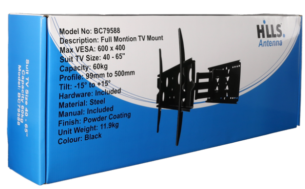 Hills BC79588 Full Motion TV Wall Mount | 40–65" | 60kg – image 2