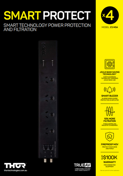 Thor E1/45A 4 Way Filtered Surge Protection Power Board