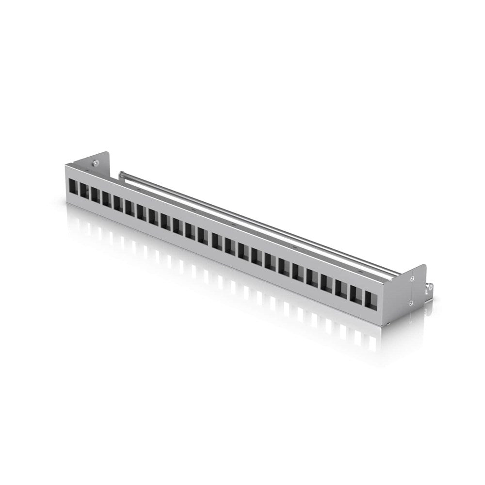 Ubiquiti 24-Port Blank Keystone Patch Panel, Silver, 1U 24-port, Ideal for Keystone Module Installation