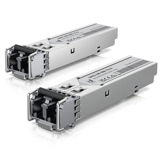 Ubiquiti UFiber SFP Multi-Mode Fiber Module, 2-Pack, 1.25 Gbps Throughput, 1.25 Gbps Throughput, Supports Connections Up to 550 m