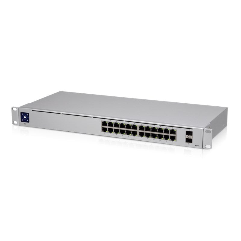 Ubiquiti UniFi 24 port Managed Gigabit Switch - 24x Gigabit Ethernet Ports, with 2xSFP - Touch Display - Fanless - GEN2