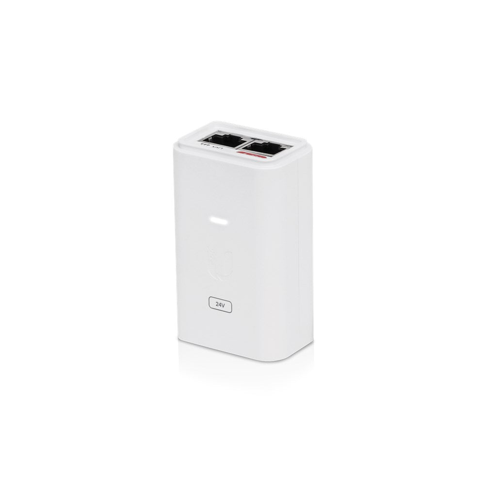 Ubiquiti POE Injector, 24VDC, 24W, Gigabit Ethernet, ESD protection & LED, Surge and Clamping Protection, Maximum Surge Discharge