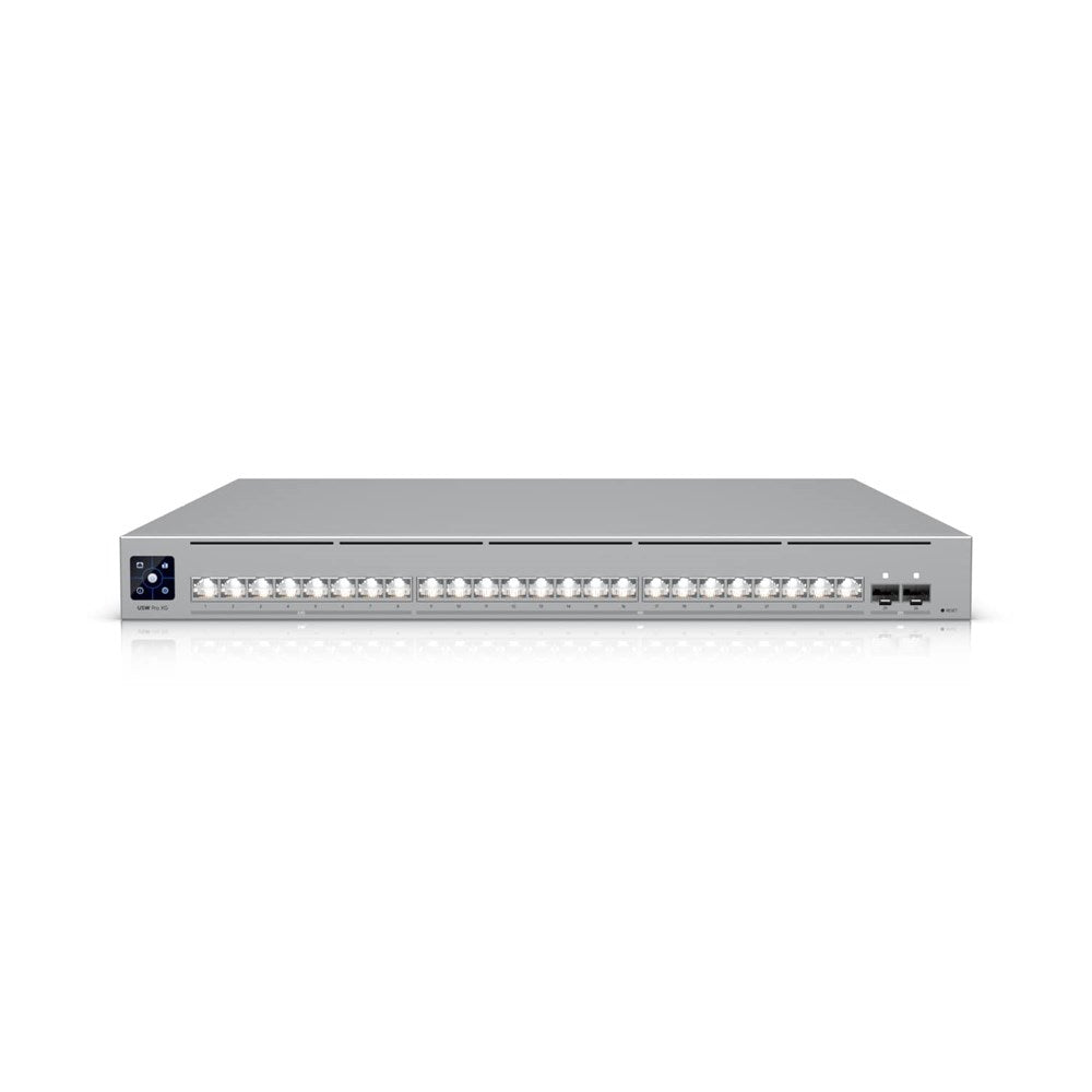 Ubiquiti Pro XG 24, Professional-grade, 24-port Layer 3, Etherlighting Switch, (16) 10 GbE, (8) 2.5 GbE, (2) 25G SFP28 ports, DC Power Backup Ready
