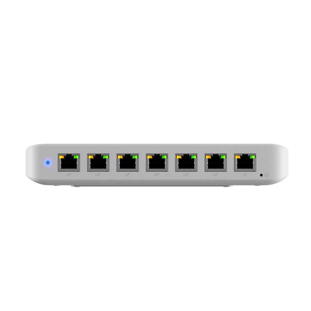 Ubiquiti Ultra 210W, Compact 8-port Layer 2 GbE PoE Switch Versatile Mounting Option, 7 GbE PoE+ Output& 1 GbE port, Includes PSU