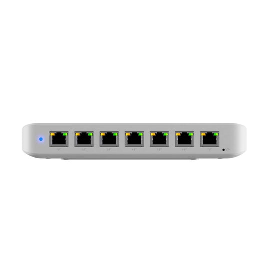 Ubiquiti Ultra 210W, Compact 8-port Layer 2 GbE PoE Switch Versatile Mounting Option, 7 GbE PoE+ Output& 1 GbE port, Includes PSU