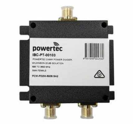 Powertec 2-Way SMA Female RF Power Divider 698–3800MHz