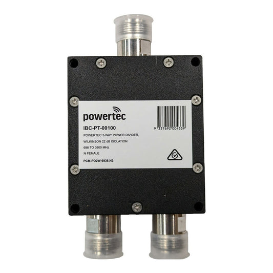 Powertec 2-Way N-Type Female RF Power Divider — IBC-PT-00100