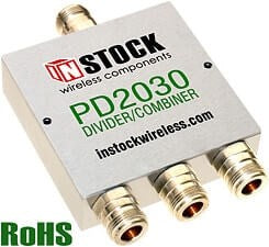 Instock Wireless PD2030 3-Way N-Type Female DAS Splitter
