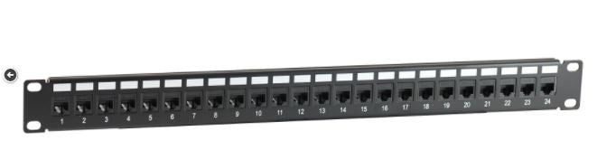 24-Port Cat6 Coupler Patch Panel | 19-inch 1RU