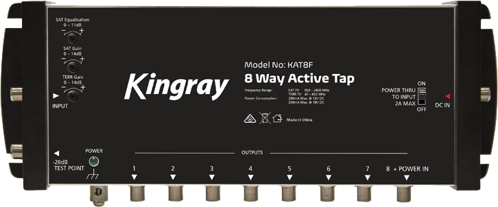 Kingray KAT8F 8-Way Active Tap – TV and Satellite