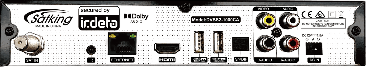 SatKing DVBS2-1000CA rear connections