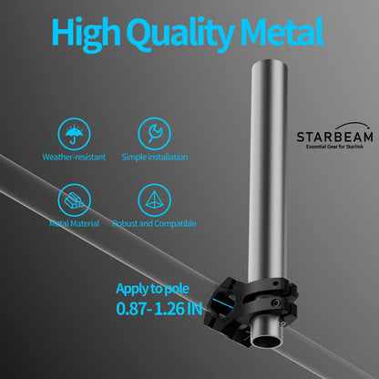 StarBeam Starlink Mini pole clamp and aluminium extension mount