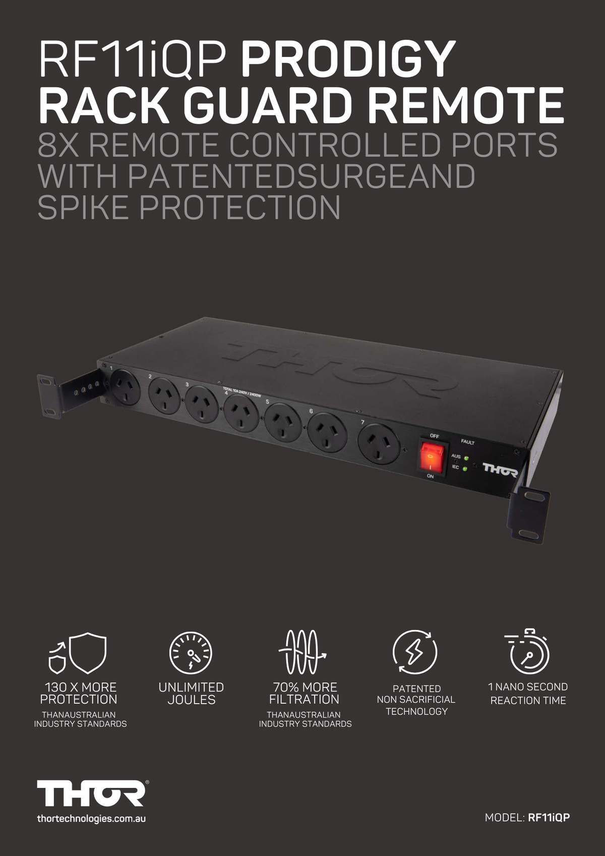 Rebote Rack THOR RF11iQP Remote Rack Power Manager | Smart Surge Protection & Remo ...