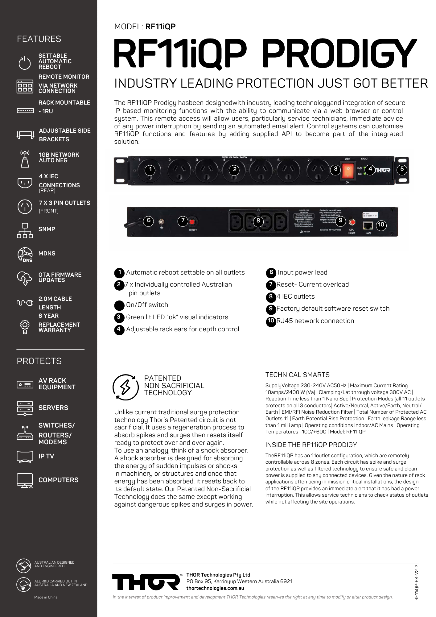 Thor RF11iQP Prodigy Rack Guard Remote