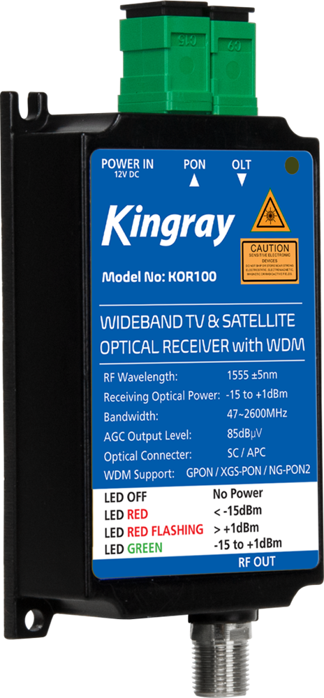 Kingray KOR100X Optical Fibre Receiver with WDM