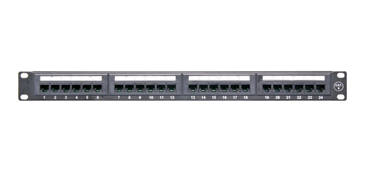 24 Port Cat6 Patch Panel, Horizontal, 110 Type, 568A & 568B Comp